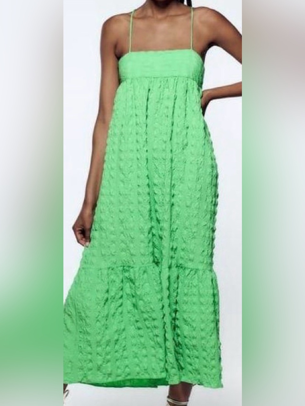 Zara Green Textured Dress